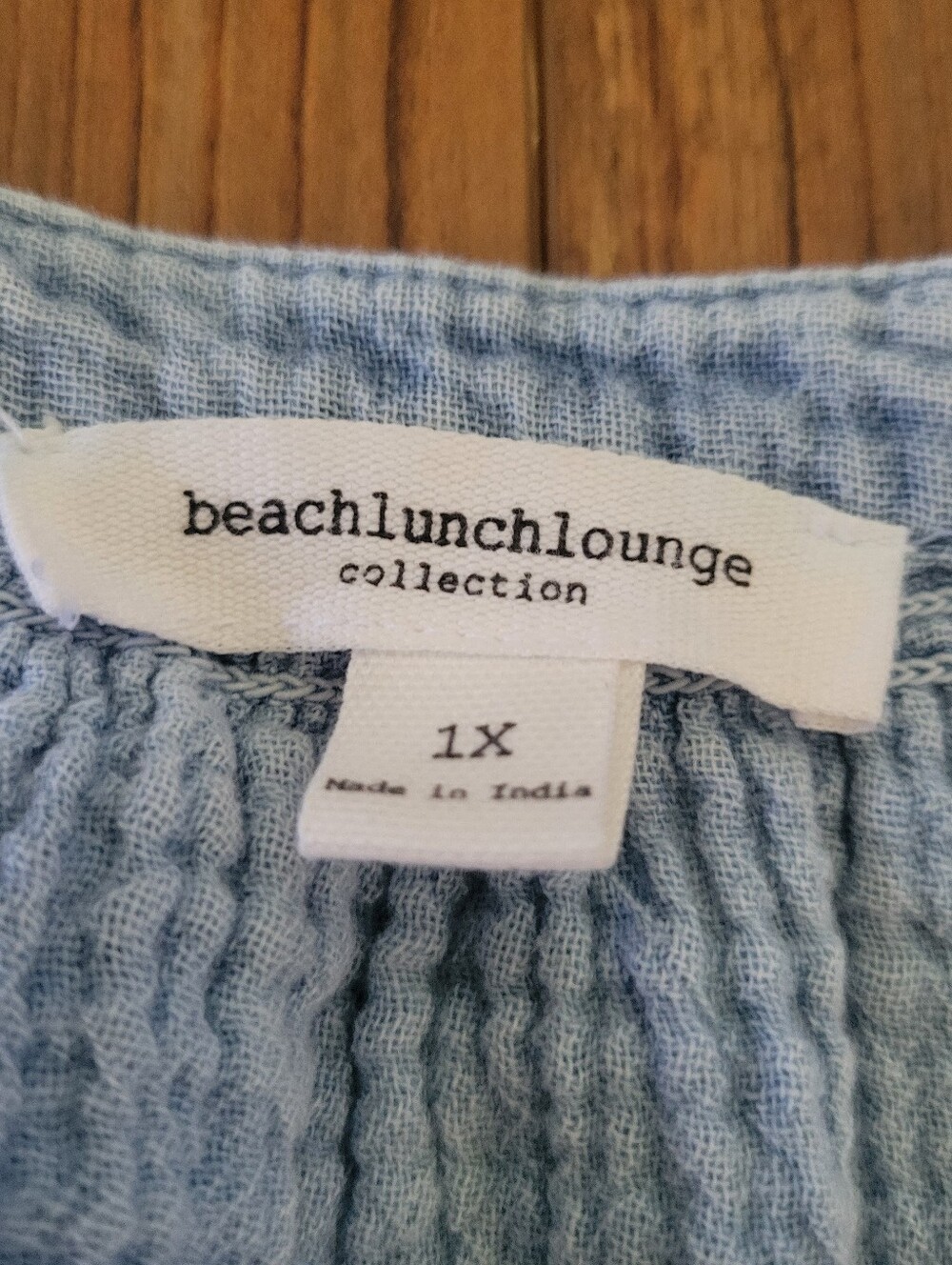 Beach Lunch Lounge Womens Size 1X Seersucker 100% Cotton Button Up Shirt - Picture 8 of 10